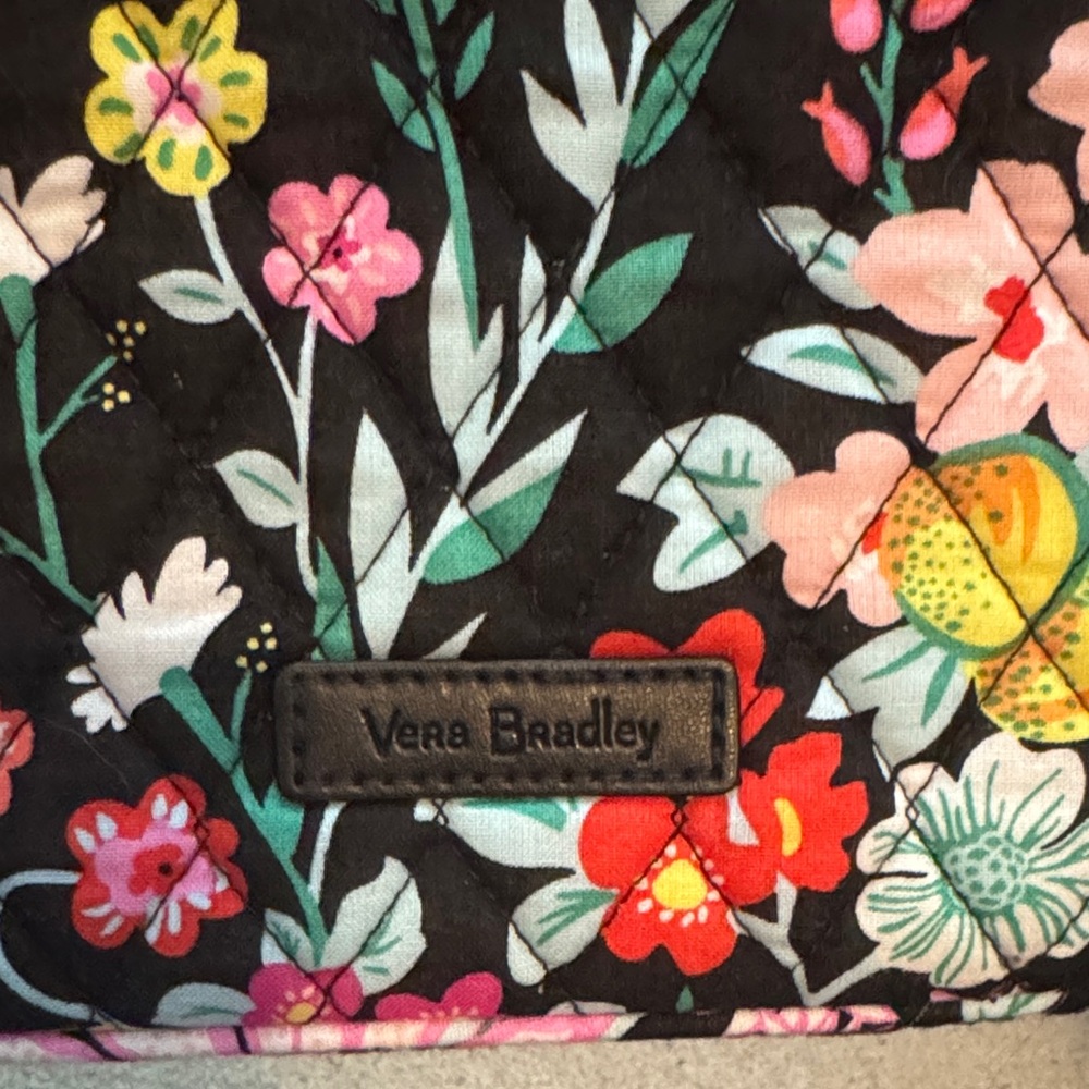 Vera Bradley Black Multicolor Floral Tablet Bag - Picture 3 of 6